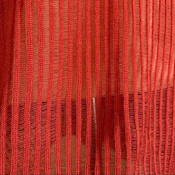 VTG Coral Sheer Floral Overlay Sweater OS Sonia - Picture 11 of 16